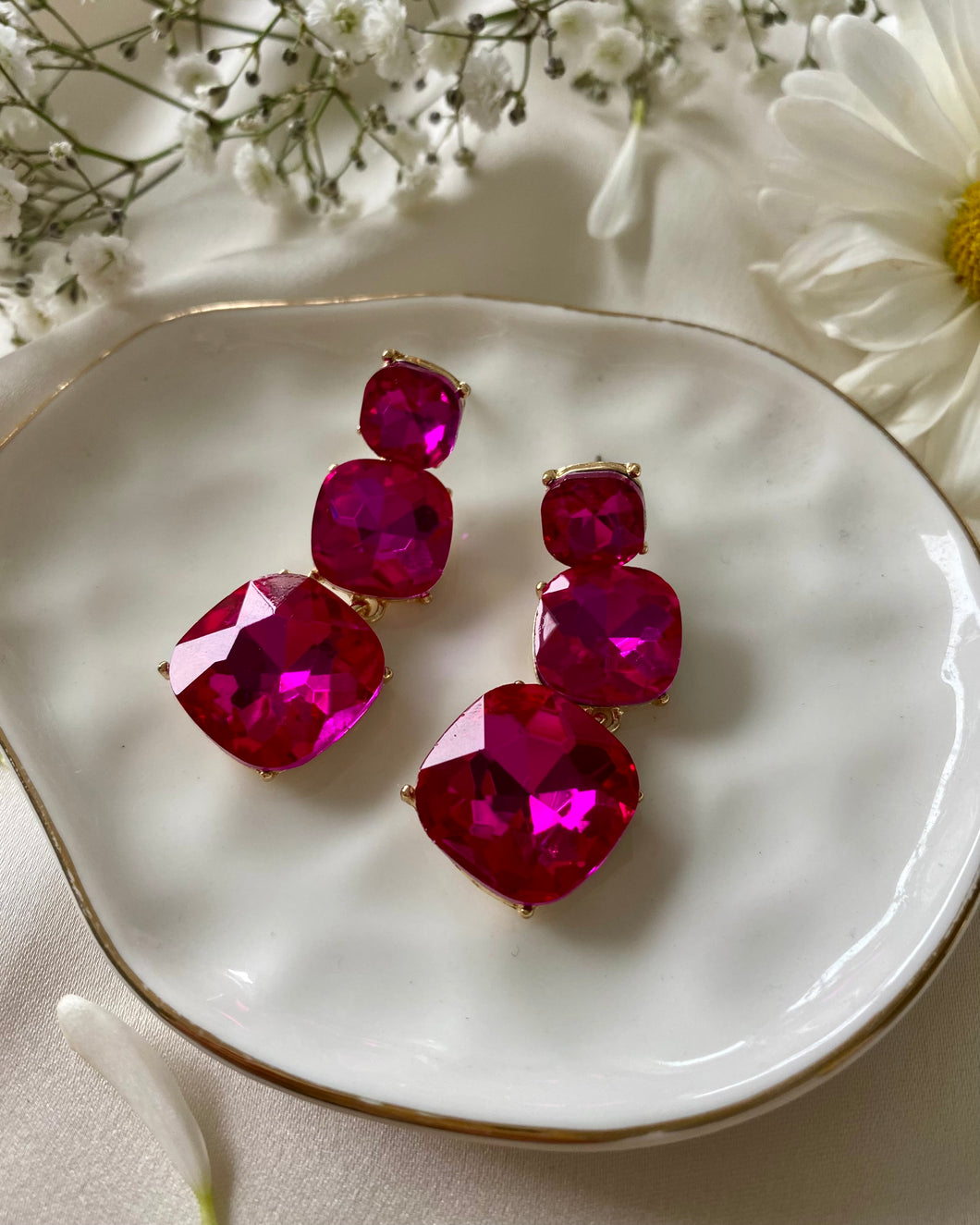 Aretes Naila fucsia