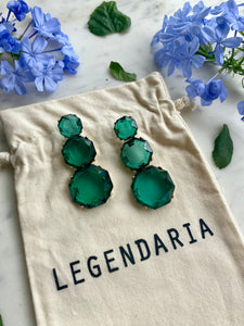 Aretes Elena verdes